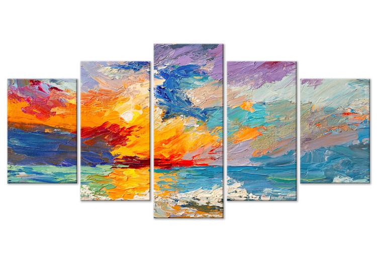 Canvas Print Seascape - Painterly Composition With the West in Vivid Colors