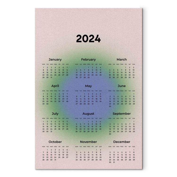 Canvas Print Calendar 2024 - Months on the Background of a Circular Gradient