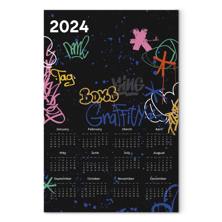 Canvas Print Calendar 2024 - Months Covered With Street Art Style Drawings