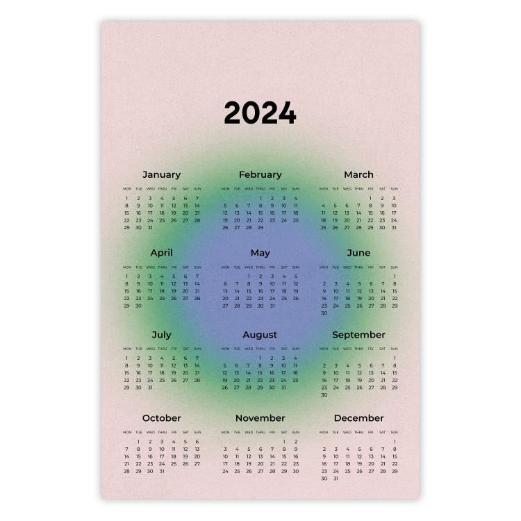 Poster Calendar 2024 - Calendar on a Circular Gradient Background