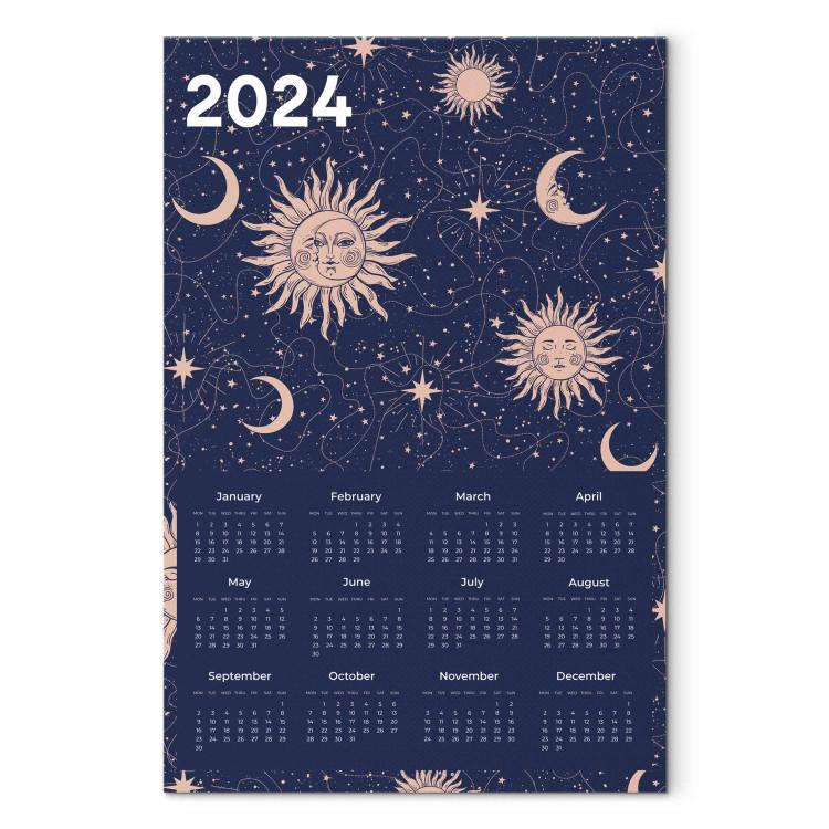 Canvas Print Calendar 2024 - Composition Showing Stars and Moon