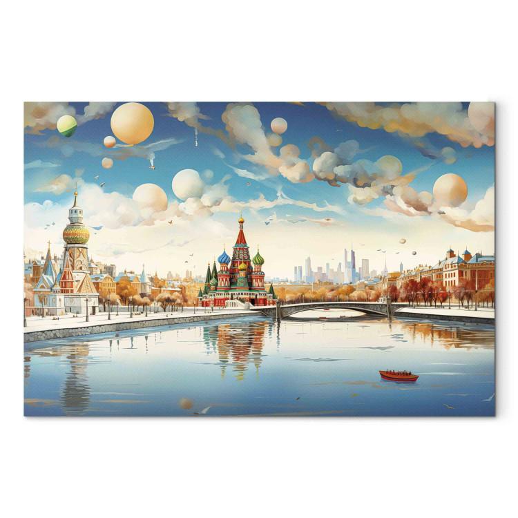 Canvas Print Moscow - Winter Cityscape in an Artistic Rendering