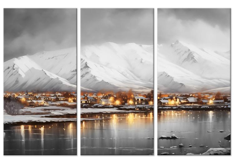 Canvas Print Reykjavik - Icelandic Winter Landscape with Mountains
