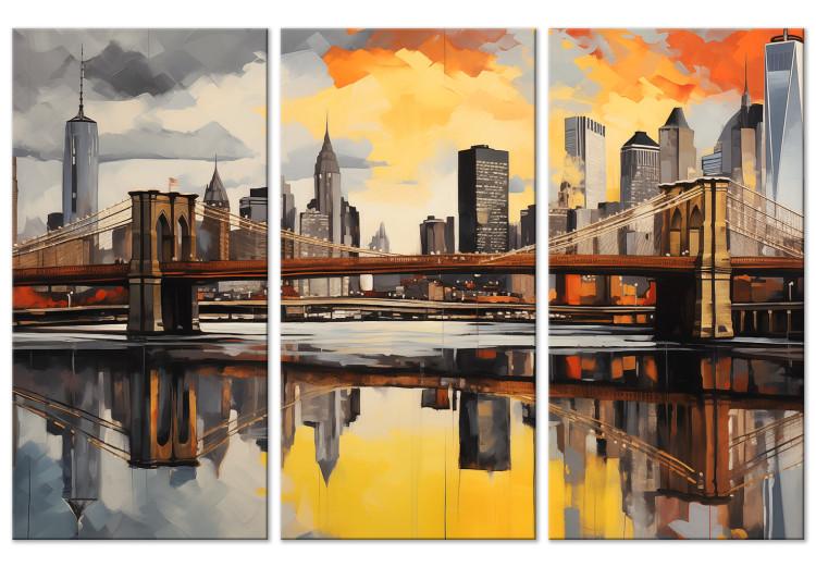 Canvas Print Brooklyn - Panoramic View of New York Bridge and City