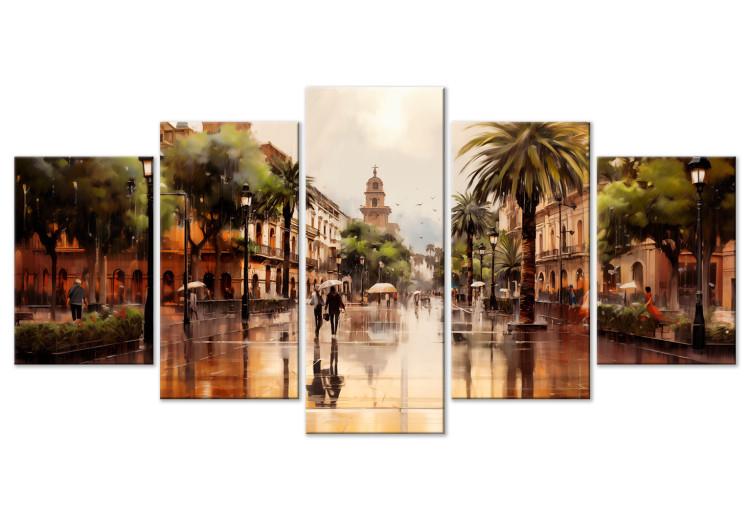 Canvas Print Palermo, Sicily - Rainy Days on Italian Streets with Palms