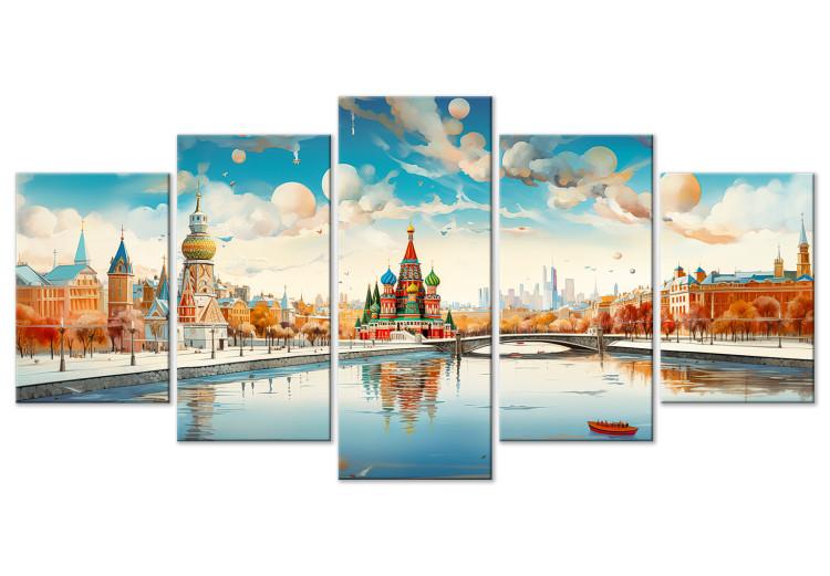 Canvas Print Moscow - Winter Artistic Landscape with the Kremlin in the Background