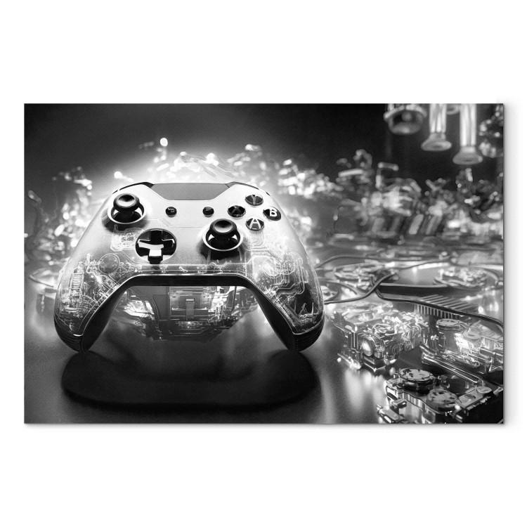 Canvas Print Gaming Technology - Black and White Gaming Pad