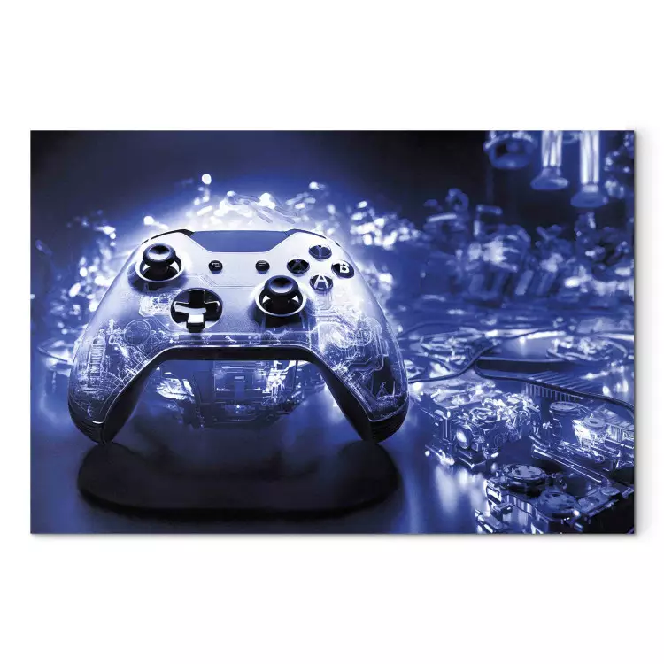 Canvas Print Gaming Technology - Game Pad on a Dark Blue Background