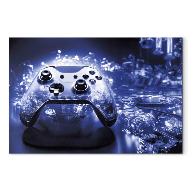 Canvas Print Gaming Technology - Game Pad on a Dark Blue Background