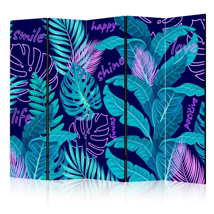 Room Divider Tropical Leaves - Neon Tropical Jungle II [Room Dividers]