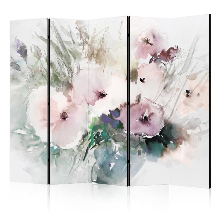Room Divider Watercolor Flowers - Bouquet in a Vase in Pastel Shades II [Room Dividers]