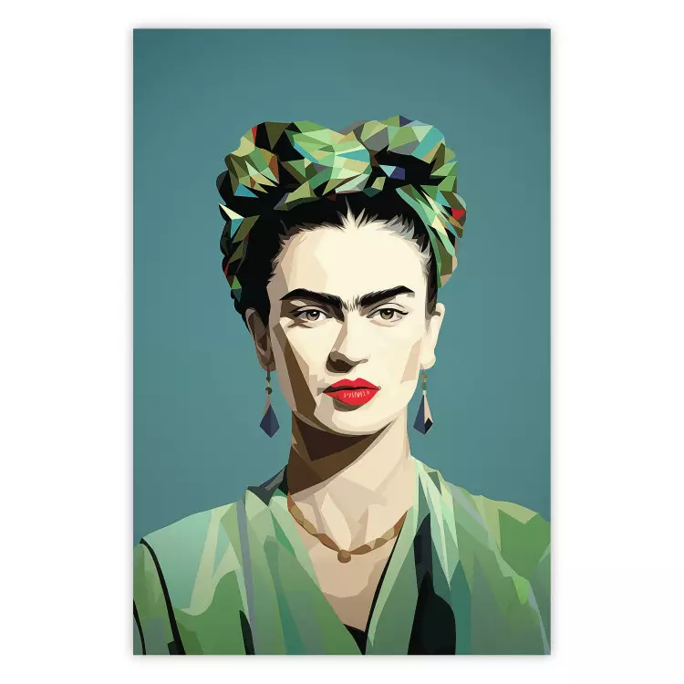 Green Frida - Geometric and Minimalist Portrait of a Woman
