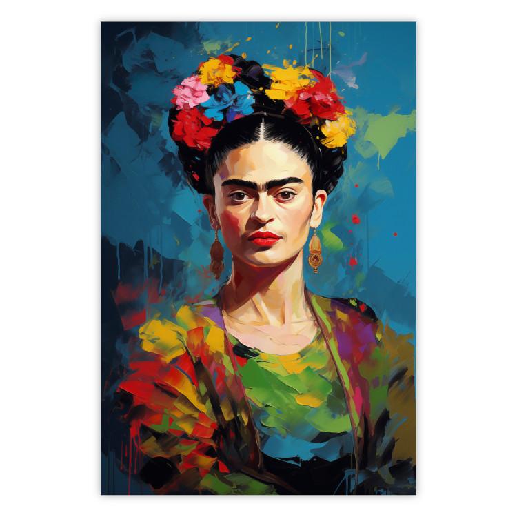 Poster Artistic Frida - Painterly Portrait With Visible Paint Strokes