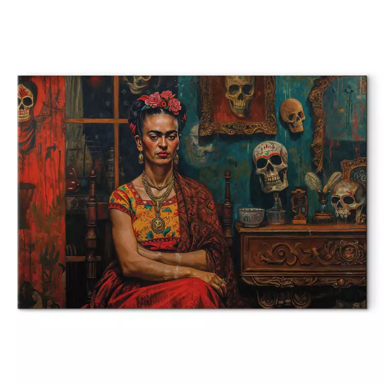 Frida Kahlo - Composition With the Painter Sitting in a Room With Skulls [Large Format]