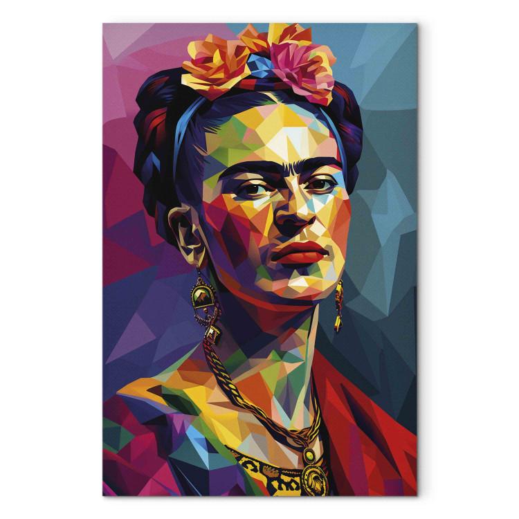 Large canvas print Frida Kahlo - A Geometric Portrait of the Painter in the Style of Picasso [Large Format]