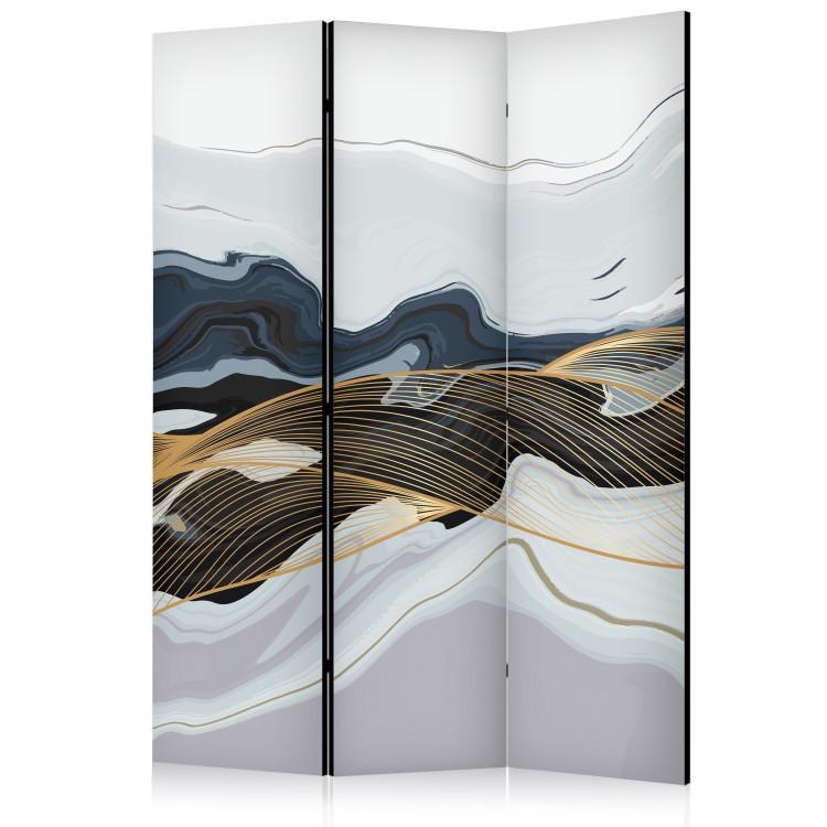 Room Divider Abstract Pattern - Wave in Gold and Blues [Room Dividers]