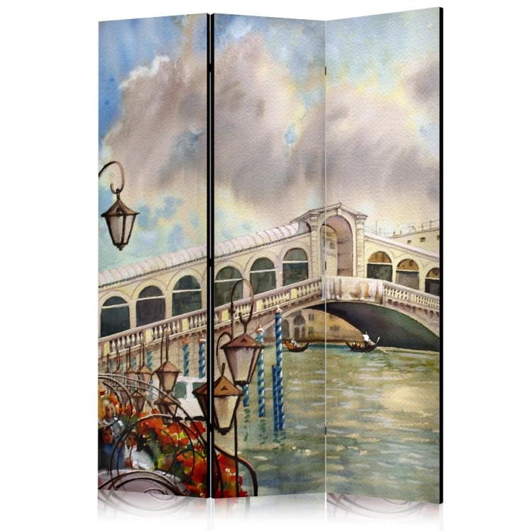 Room Divider Rialto Bridge - View of Venice in Bright Colors [Room Dividers]