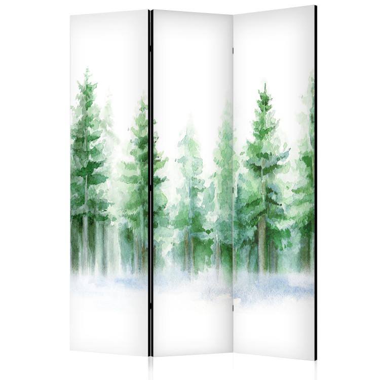 Room Divider Spruce Forest - Trees Painted With Watercolor in Green [Room Dividers]