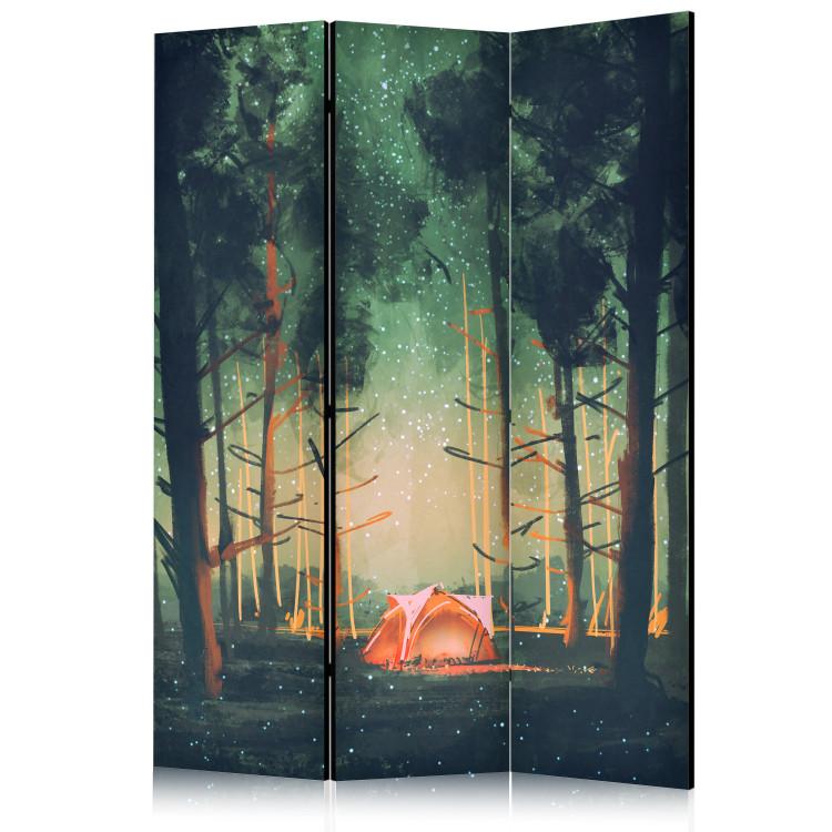 Room Divider Camping - A Solitary Tent in the Forest Under a Sky Full of Stars [Room Dividers]