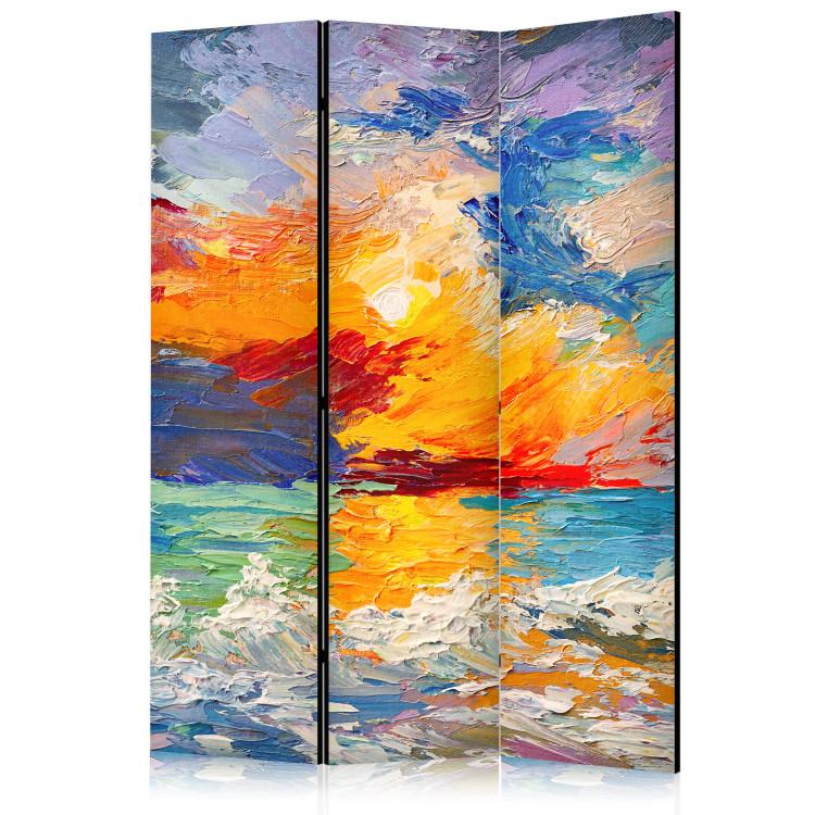 Room Divider Colorful Landscape - Sunset Over the Sea in Vivid Colors [Room Dividers]