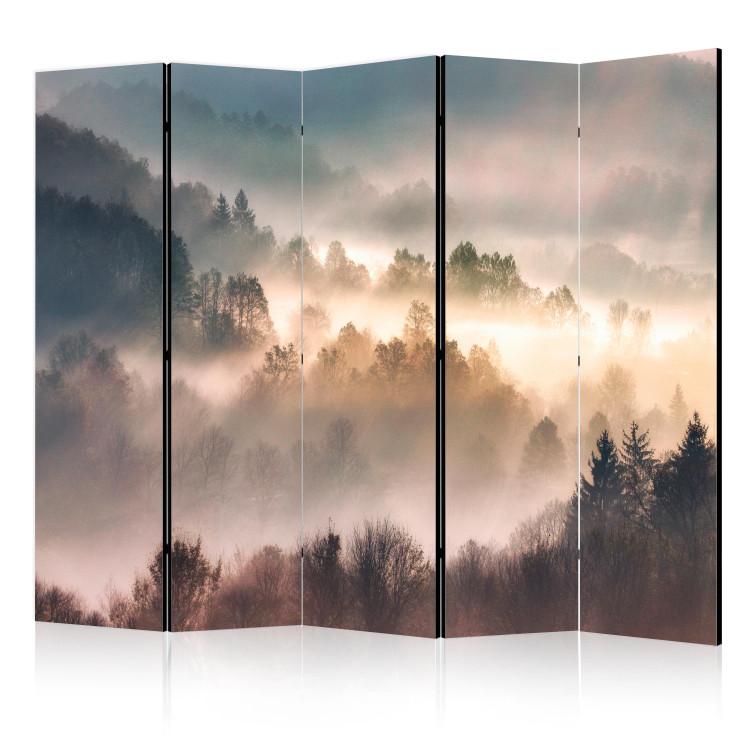 Room Divider Mountainous Forest - Landscape in Nostalgic Mist II [Room Dividers]