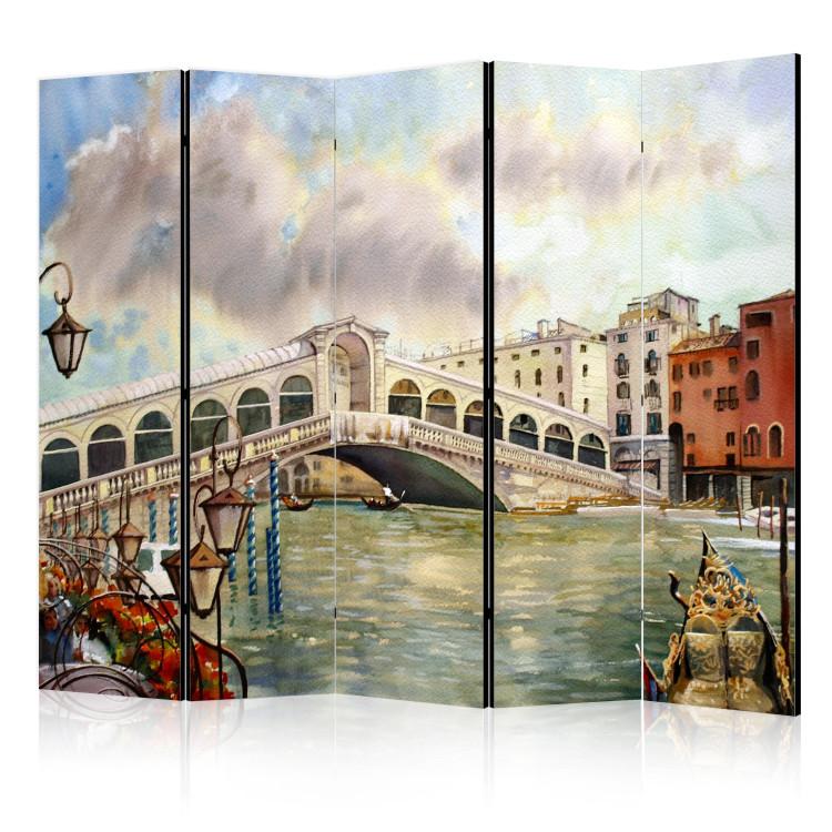 Room Divider Rialto Bridge - View of Venice in Bright Colors II [Room Dividers]