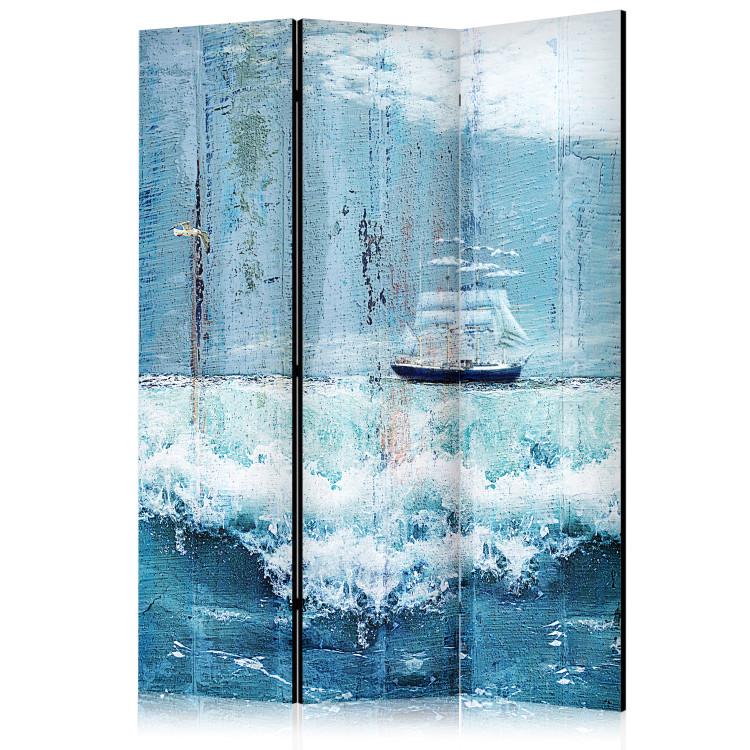 Room Divider Landscape - A Sailing Ship Floating on Foamy Ocean Waves [Room Dividers]