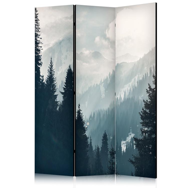 Room Divider Sunny Landscape - Snowy Mountains Covered With Christmas Trees [Room Dividers]