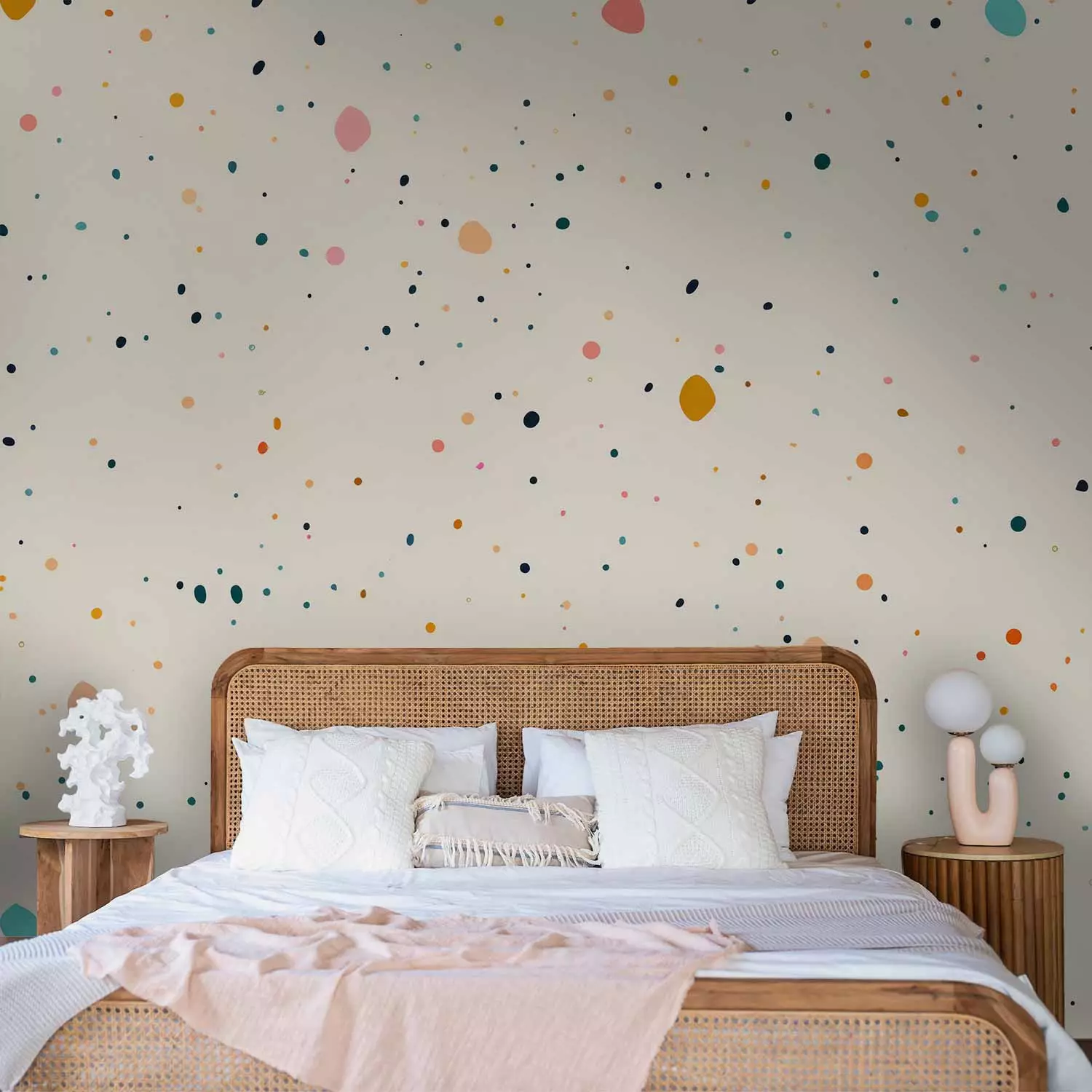 Wall Mural Colorful Dots Delicate, Colorful Spots on a Light