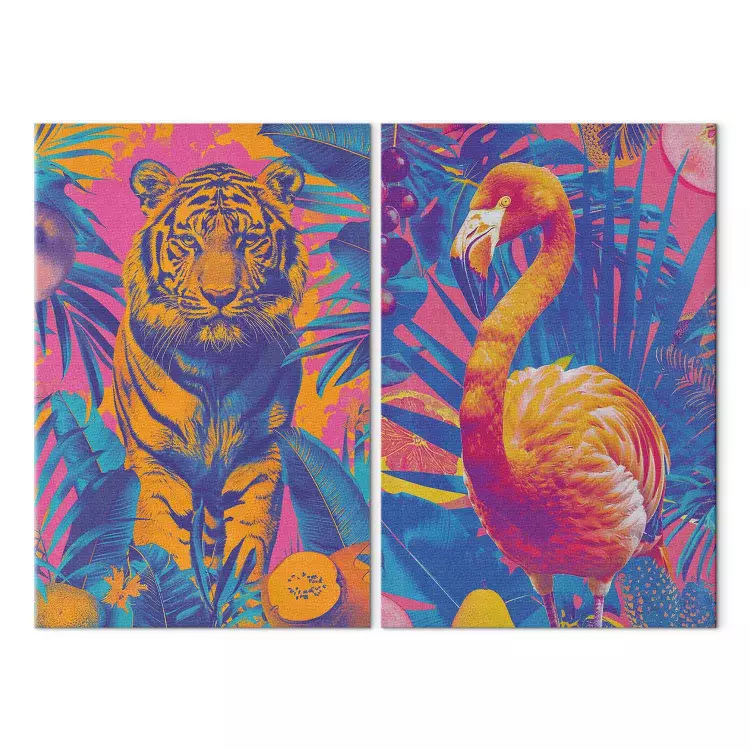 Tropical Images - Pop-Art Animals Against Colorful Jungle Background