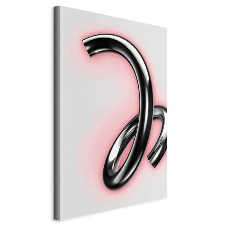 Curved Silver - Dynamic Metallic Shapes on Light Background