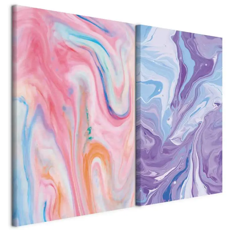 Colorful Streams - Dynamic Forms in Pastel Tones with Shades of Blue
