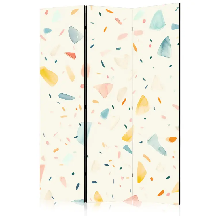 Watercolor Terrazzo - Pattern with Colorful Pieces on Light Background