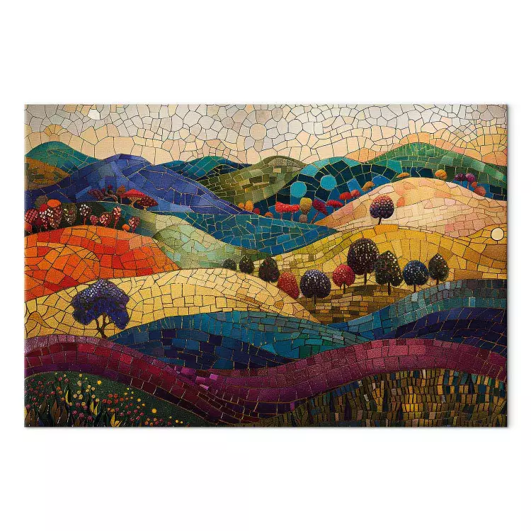 Colorful Hills - A Landscape with Mosaic Hills Inspired by Klimt