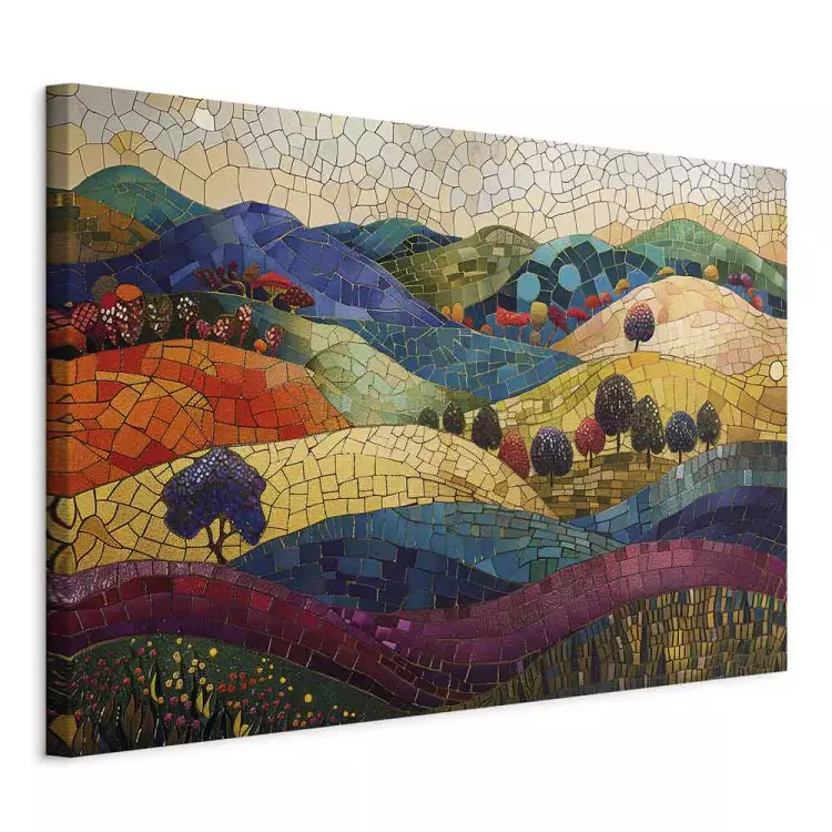 Colorful Hills - A Landscape with Mosaic Hills Inspired by Klimt