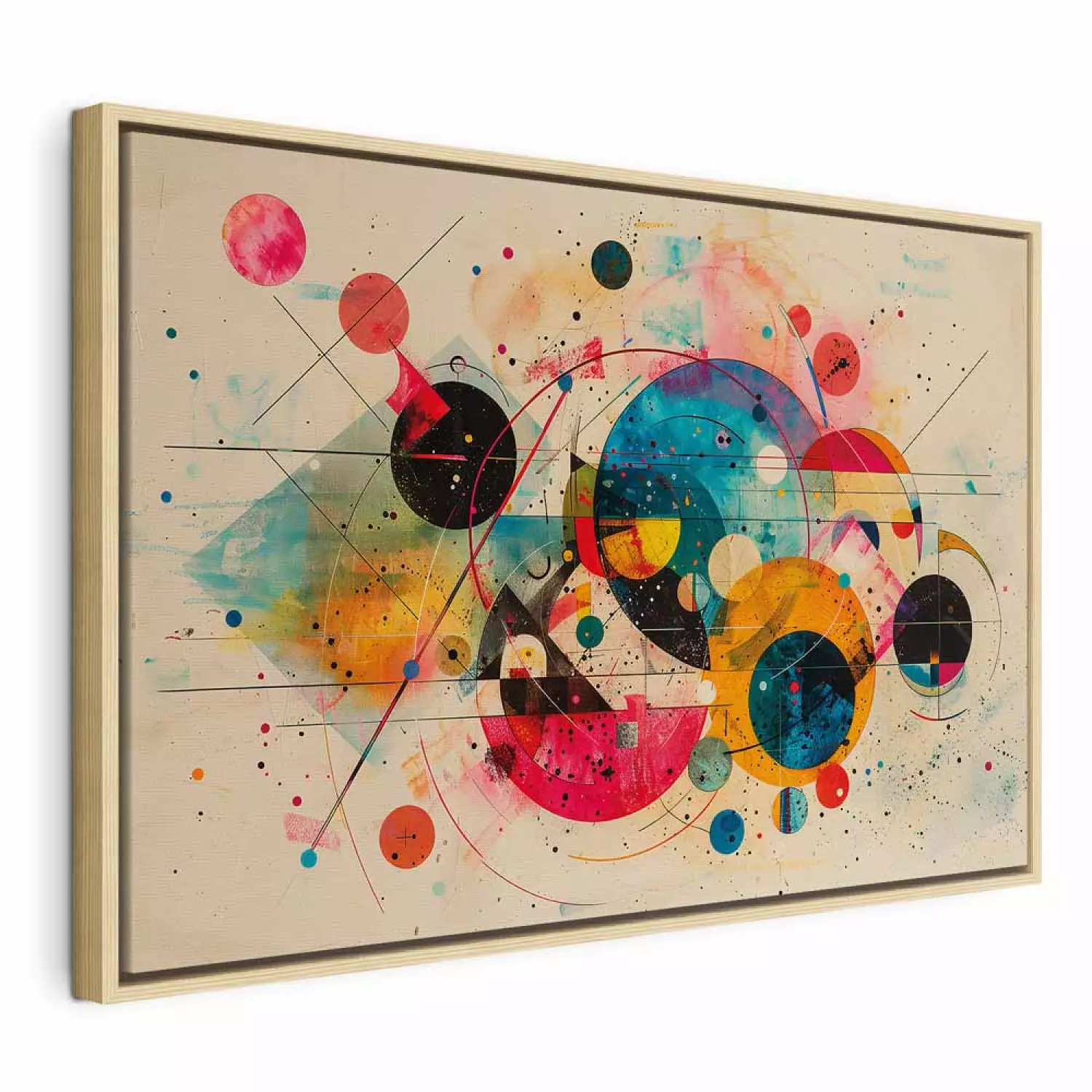 Canvas Art Cosmic Abstraction - Kandinsky-style Colourful Circles and Forms  - bimago