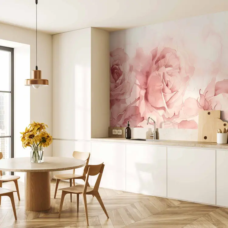 Pink watercolors - romantic compositions of roses in delicate shades