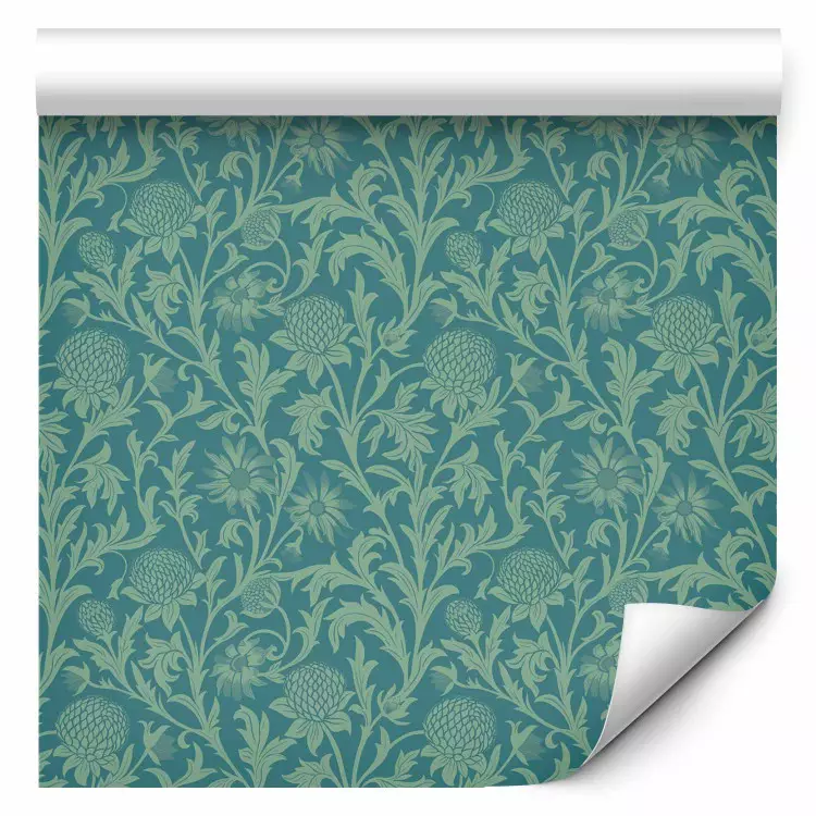 Botanical Ornament - classic floral pattern in shades of green and blue