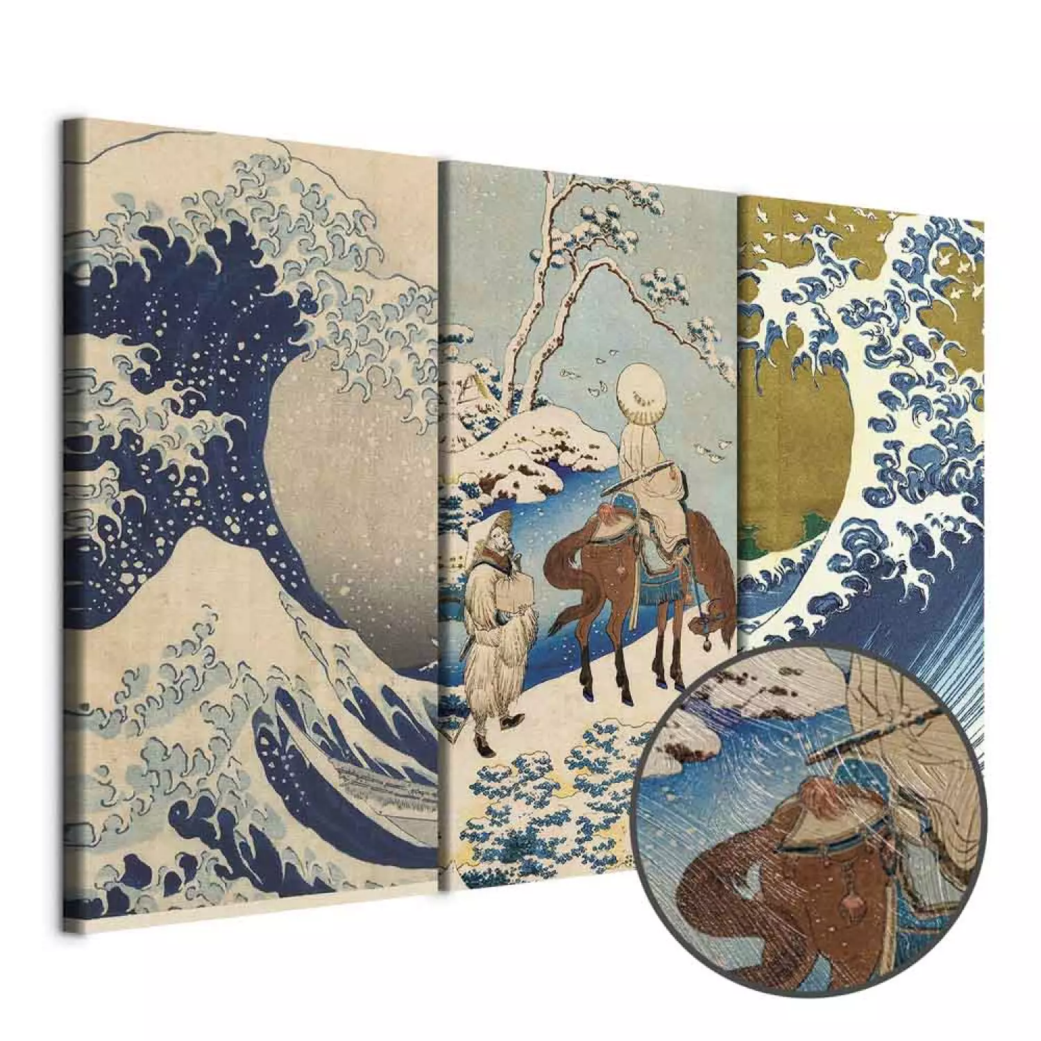 Canvas Print Japanese Woodcuts - classic nature and wave