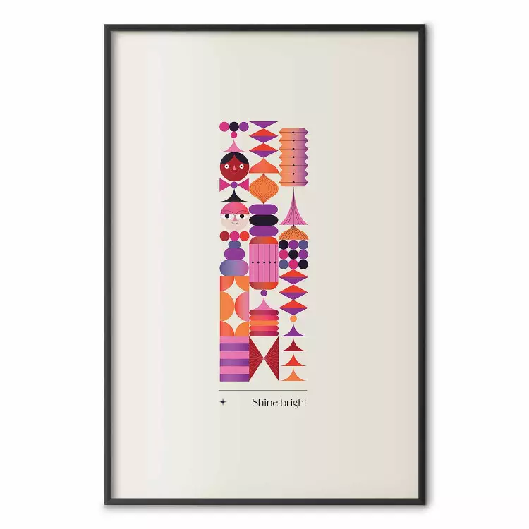 Shine Bright - Abstract Composition of Geometric Shapes in Shades of Purple and Orange