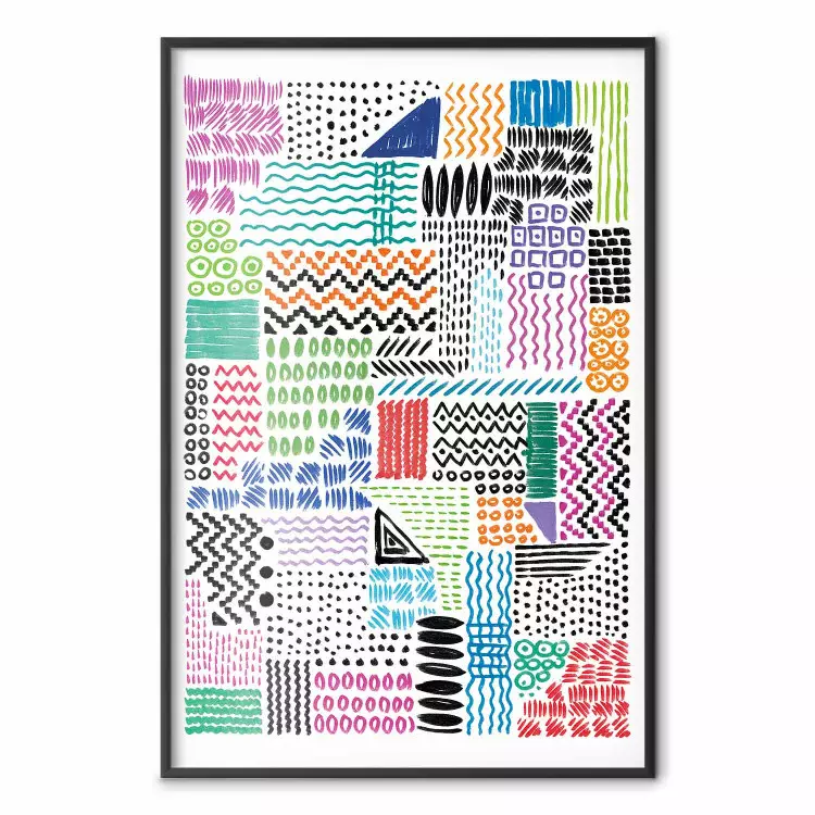 Colorful Patterns - Geometric Shapes and Lines in Abstract Style