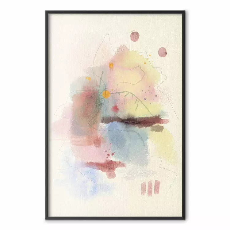 Pastel Composition - subtle abstraction combining various colors and fine lines
