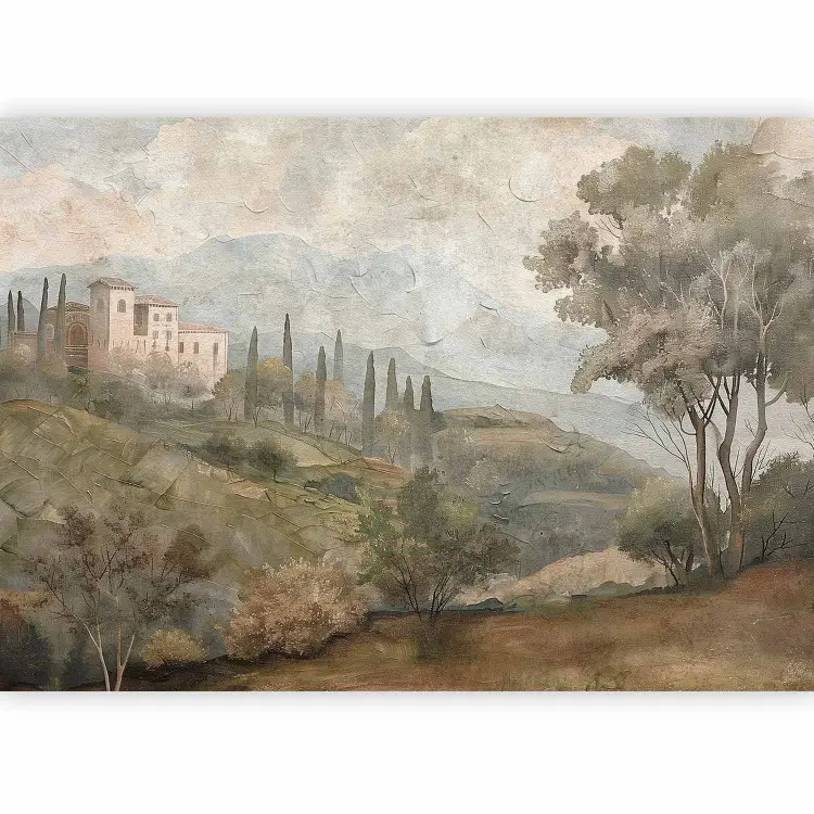 Tuscan Villa - Picturesque Landscape with Cypresses and Old Building