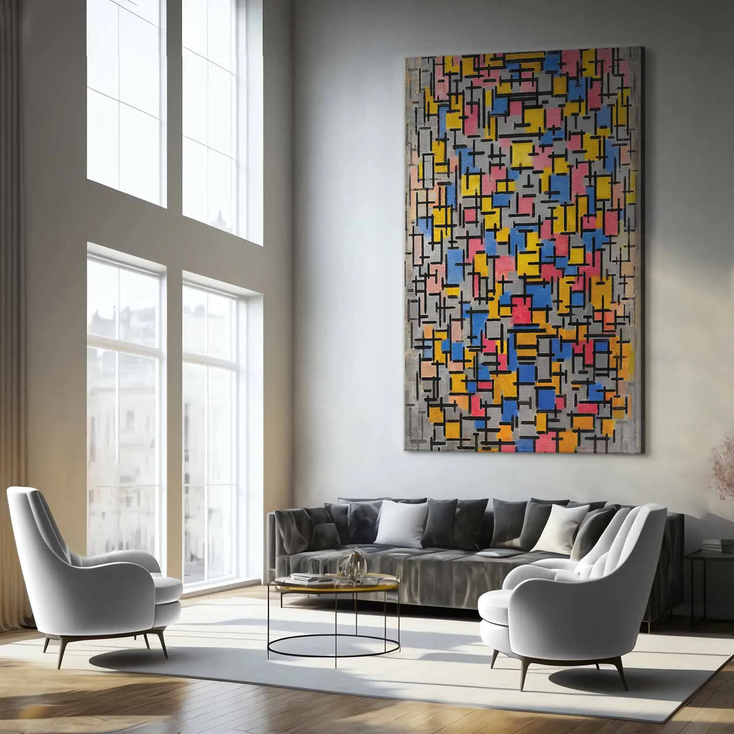 Large XXL canvas print Composition - Piet Mondrian - bimago