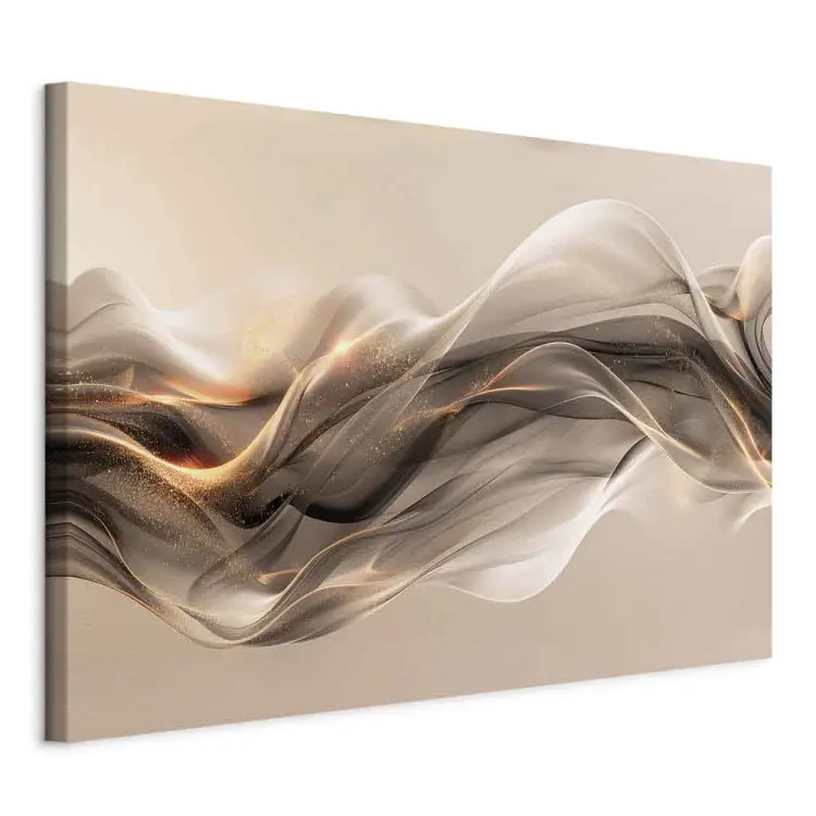 Art in motion - waves in shades of beige with bright, warm reflections