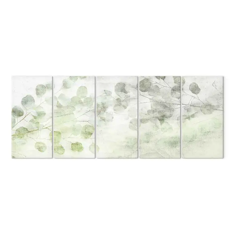 Pastel composition with leaves - nature in a minimalist approach