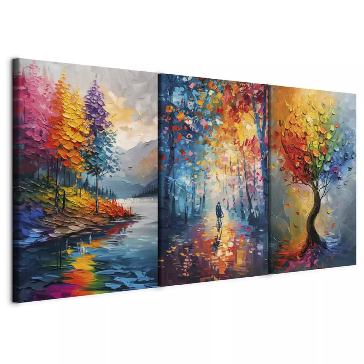 Canvas Print Rainbow landscapes in multi colored painting shots bimago