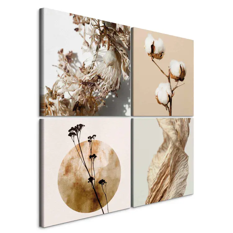 Inspired by nature - dried flowers, cotton and leaf texture