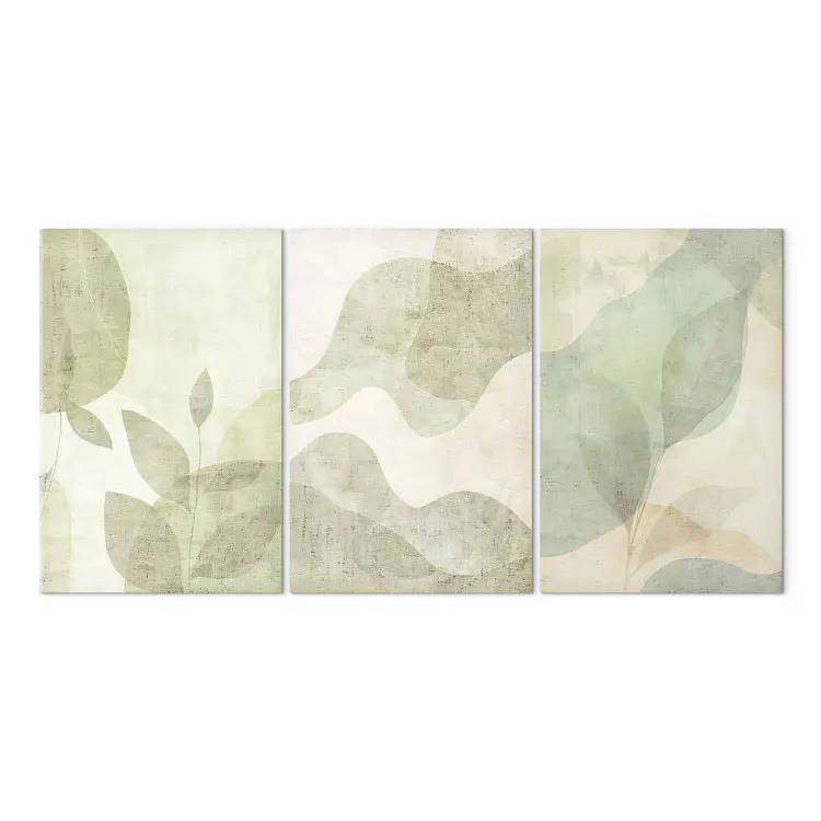 Abstract elegance of nature - delicate leaves in shades of green