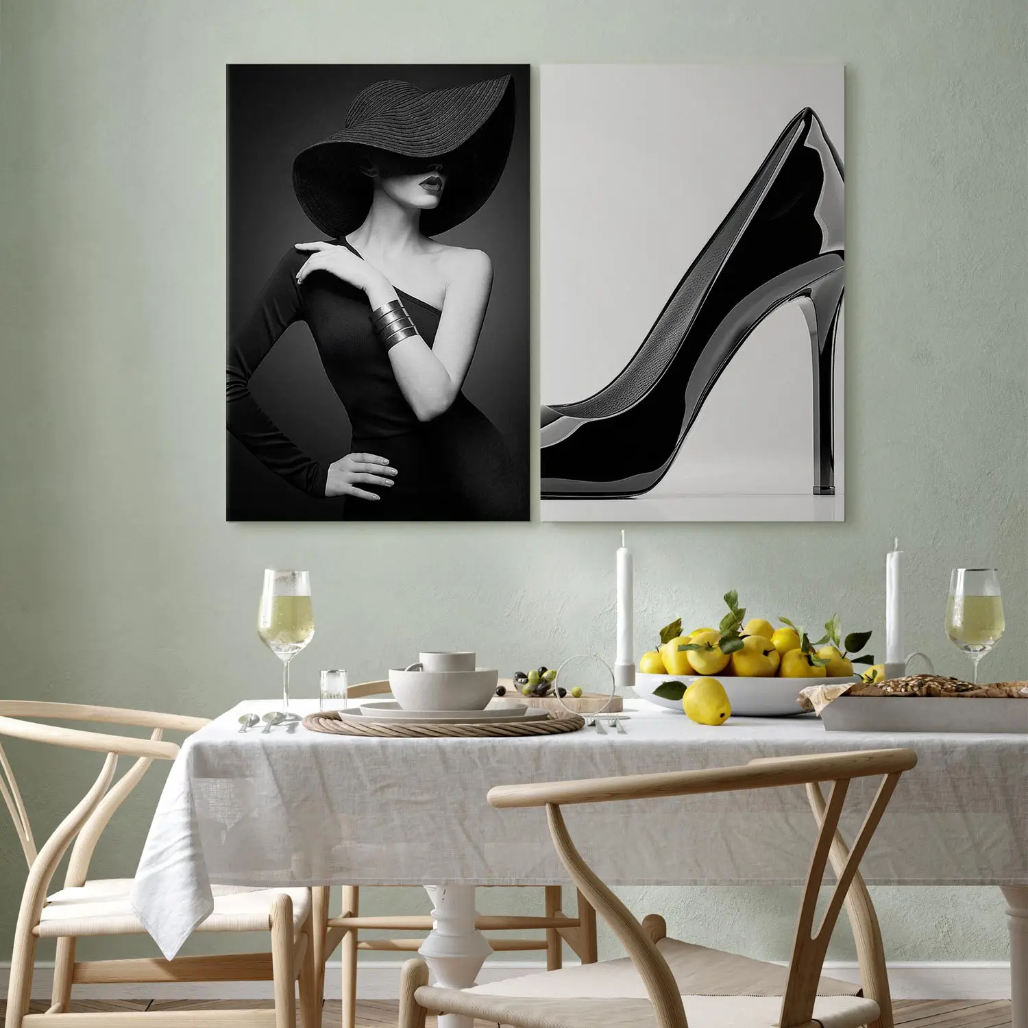 Canvas Print Parisian chic elegant woman and classic high heels